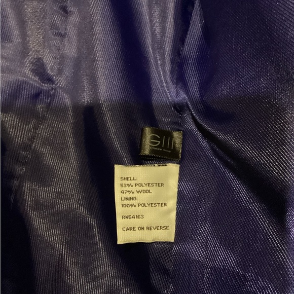 Kenneth Cole NEW York  Blue Textured Wool Button Up Coat Peacoat Size 8 - Picture 10 of 14